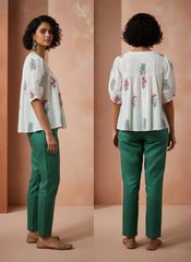 SUMMER Beads Cotton Top – Handcrafted Beadwork Comfort Wear for Effortless Everyday Styling