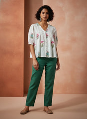 SUMMER Beads Cotton Top – Handcrafted Beadwork Comfort Wear for Effortless Everyday Styling