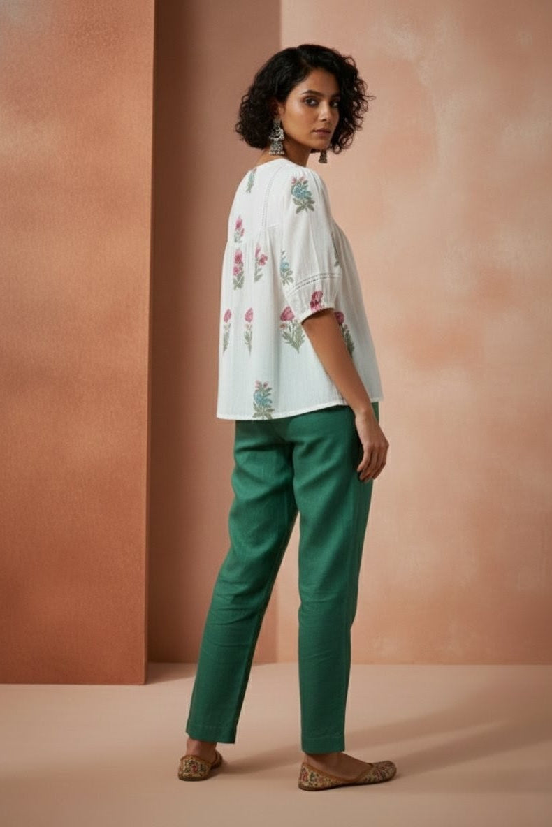 SUMMER Beads Cotton Top – Handcrafted Beadwork Comfort Wear for Effortless Everyday Styling