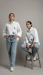 YURI Drop Shoulder Summer Shirt – Premium Embroidered Cotton Shirt for Women