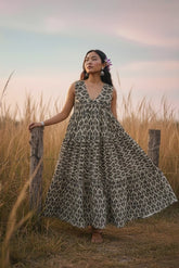 KANAK Flared Cotton Voile Dress – Premium Printed Cotton Dress for Women