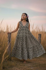 KANAK Flared Cotton Voile Dress – Premium Printed Cotton Dress for Women