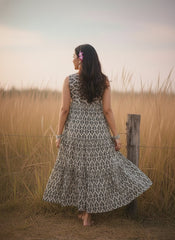 KANAK Flared Cotton Voile Dress – Premium Printed Cotton Dress for Women