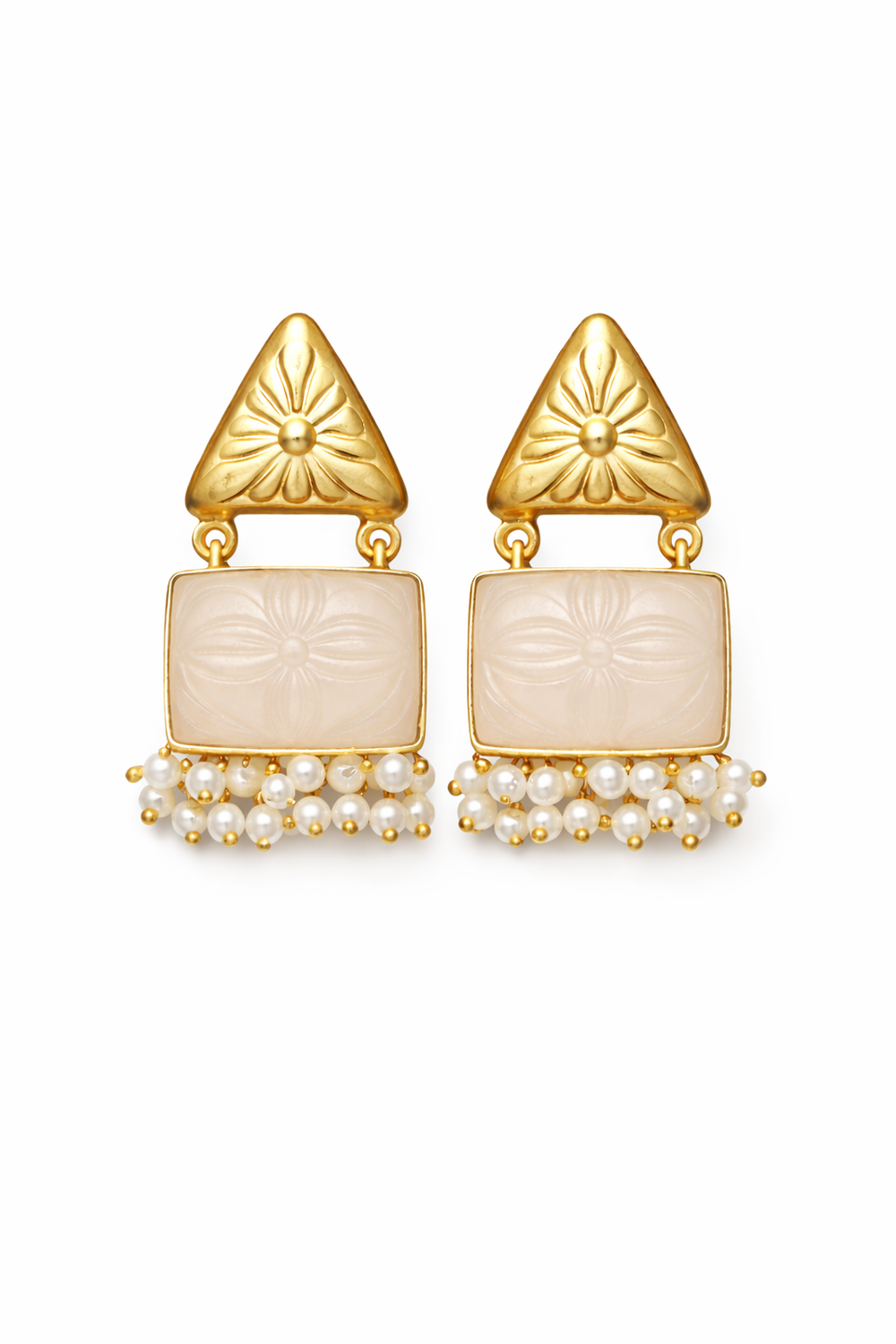 MONALISA CARVE Drop Earrings – Handcrafted Pearl & Stone Statement Jewellery | Australia & New Zealand Ivory for women Australia