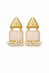 MONALISA CARVE Drop Earrings – Handcrafted Pearl & Stone Statement Jewellery | Australia & New Zealand Ivory for women Australia