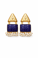 MONALISA CARVE Drop Earrings – Handcrafted Pearl & Stone Statement Jewellery | Australia & New Zealand royal blue for women Australia