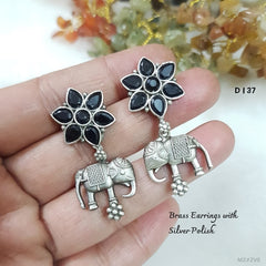 ROYAL ELEPHANT Floral Drop Earrings – Handcrafted Oxidised Statement Jewellery | Australia & New Zealand for women Australia
