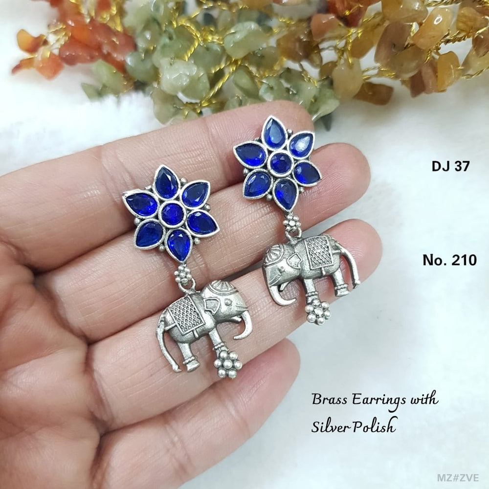 ROYAL ELEPHANT Floral Drop Earrings – Handcrafted Oxidised Statement Jewellery | Australia & New Zealand for women Australia