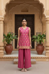 GULAB Banarasi Brocade Silk Kurta Pant Set – Premium Indian Ethnic Party Wear