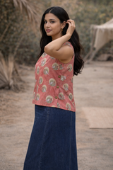 SPARROW Sleeveless Handblock Print Top – Everyday Cotton Essential