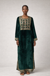 AWADH Velvet Kaftan – Gotta Handwork Luxury