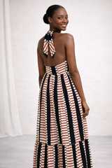 MALAIKA Flared Cotton Tie Dress – Elegant Summer Flow