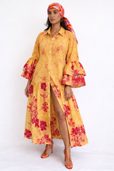 MARIGOLD Flared Cotton Dress – Bright Summer Bloom