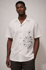 CELESTIAL Leo Men’s Shirt – Zodiac Embroidered Edition