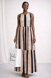 MALAIKA Flared Cotton Tie Dress – Elegant Summer Flow