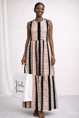 MALAIKA Flared Cotton Tie Dress – Elegant Summer Flow