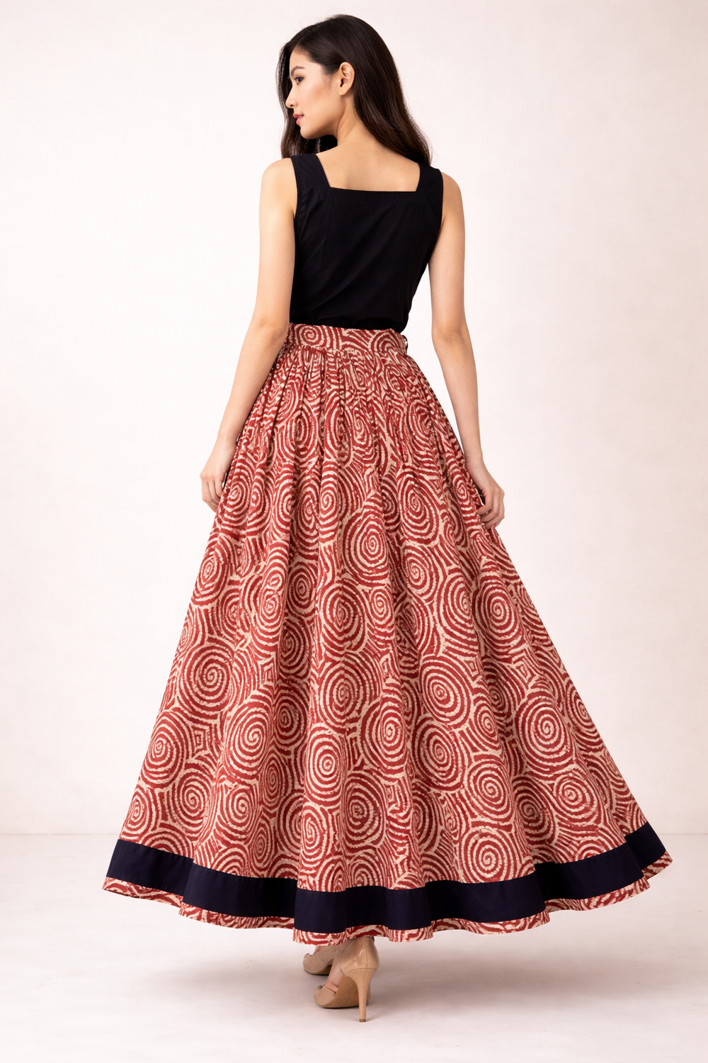 SWIRL Long Cotton Skirt – Breathable Kali Flared Skirt for Women | Australia & New Zealand for women Australia