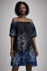 UZURI Off Shoulder Cotton Dress – Effortless Summer Elegance