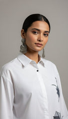 YURI Drop Shoulder Summer Shirt – Premium Embroidered Cotton Shirt for Women