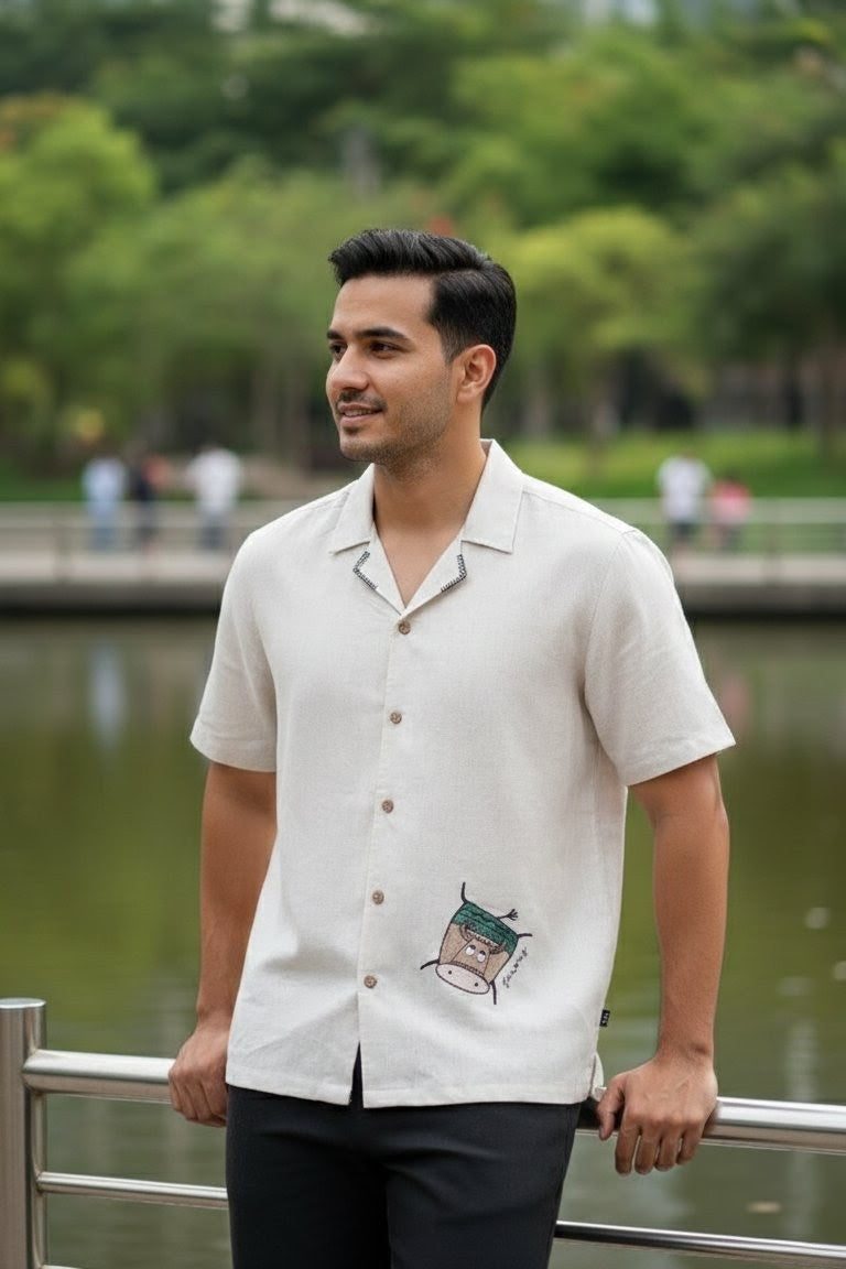CELESTIAL Men’s Shirt Taurus – Zodiac Embroidered Edition