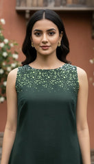 MATCHA Green Cotton Dress – Printed Summer Essential