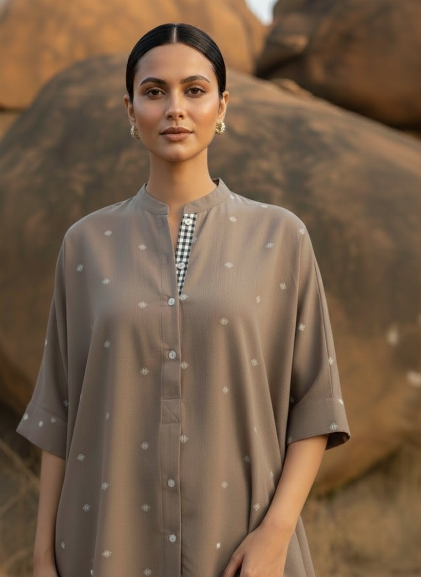 Yarn Dyed High-Low Long Cotton Shirt – Effortless Everyday Tunic by Voilavines