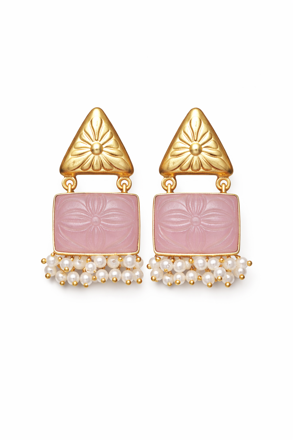 MONALISA CARVE Drop Earrings – Handcrafted Pearl & Stone Statement Jewellery | Australia & New Zealand Baby Pink for women Australia