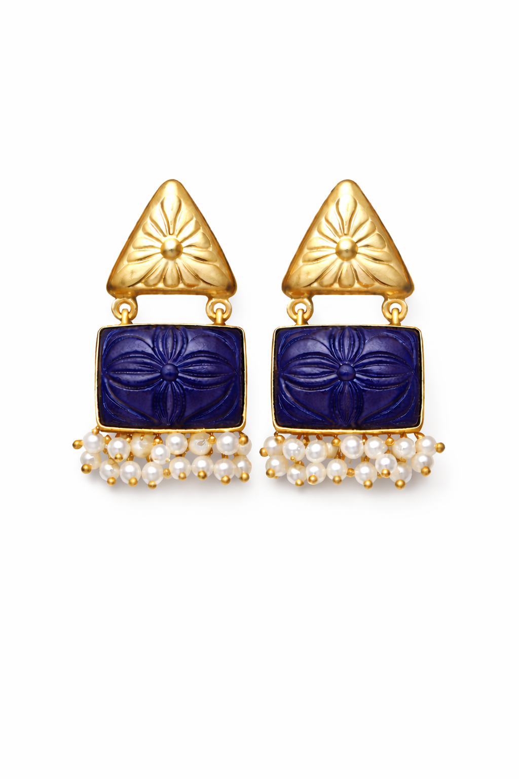 MONALISA CARVE Drop Earrings – Handcrafted Pearl & Stone Statement Jewellery | Australia & New Zealand royal blue for women Australia