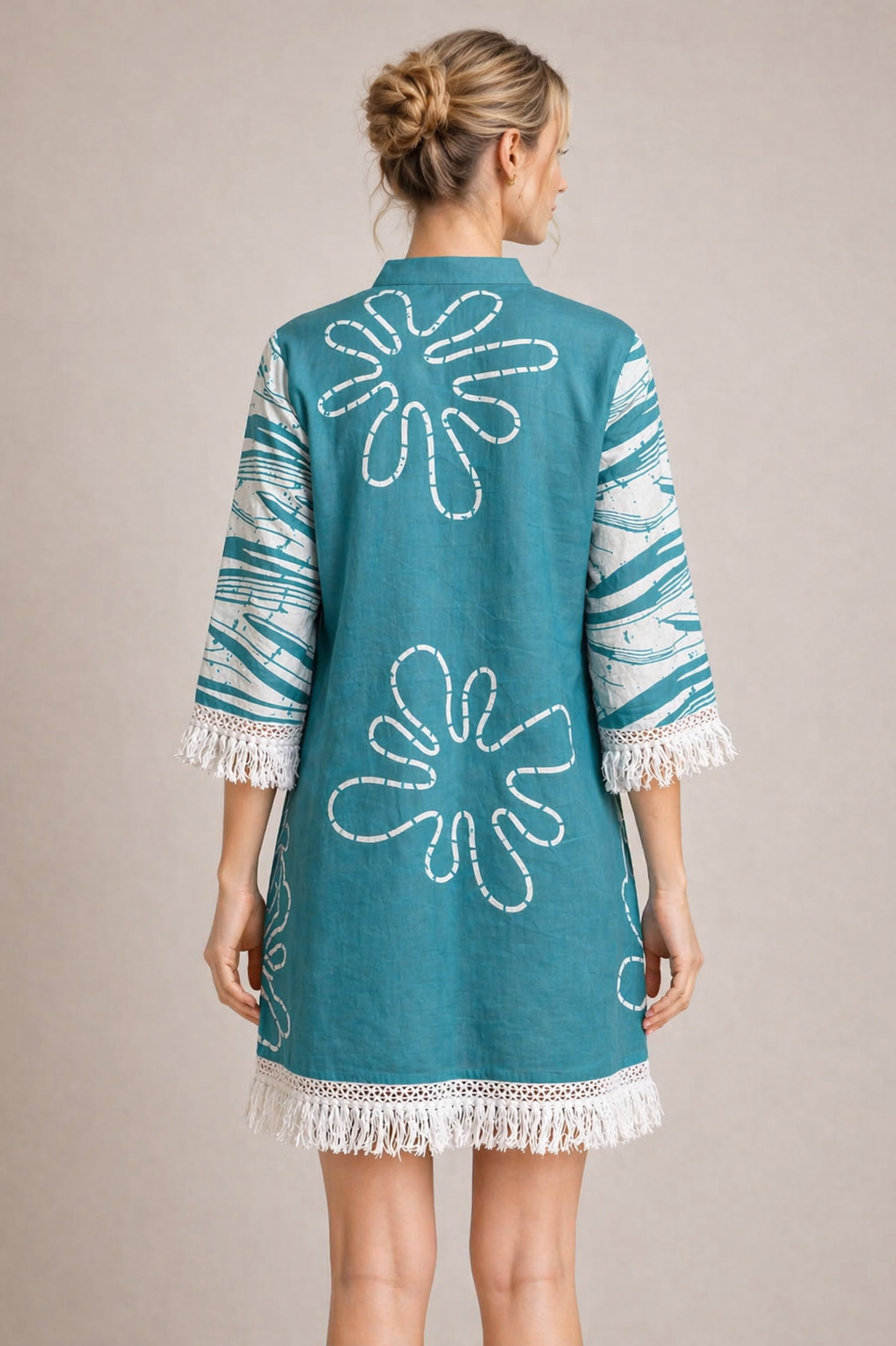 MARINE Lace Cotton Tunic – Breathable Crochet Fringe A-Line Tunic for Women | Australia & New Zealand