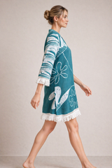 MARINE Lace Cotton Tunic – Breathable Crochet Fringe A-Line Tunic for Women | Australia & New Zealand