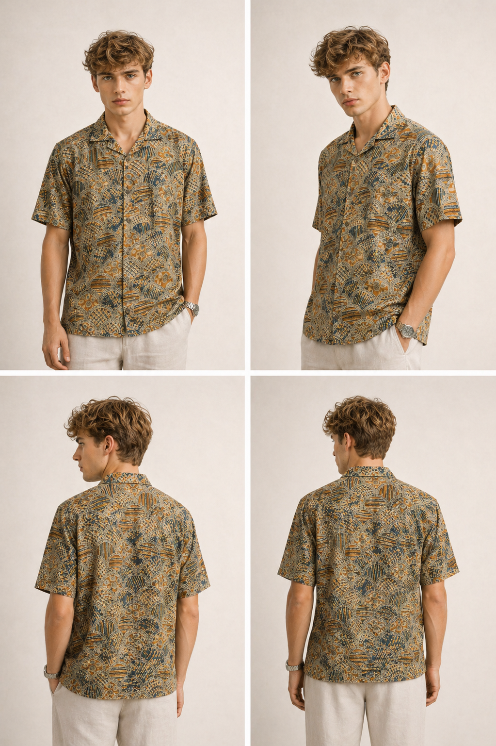 KALAMKARI Hand Block Cotton Shirt – Dual Print Breathable Shirt for Men | Australia & New Zealand