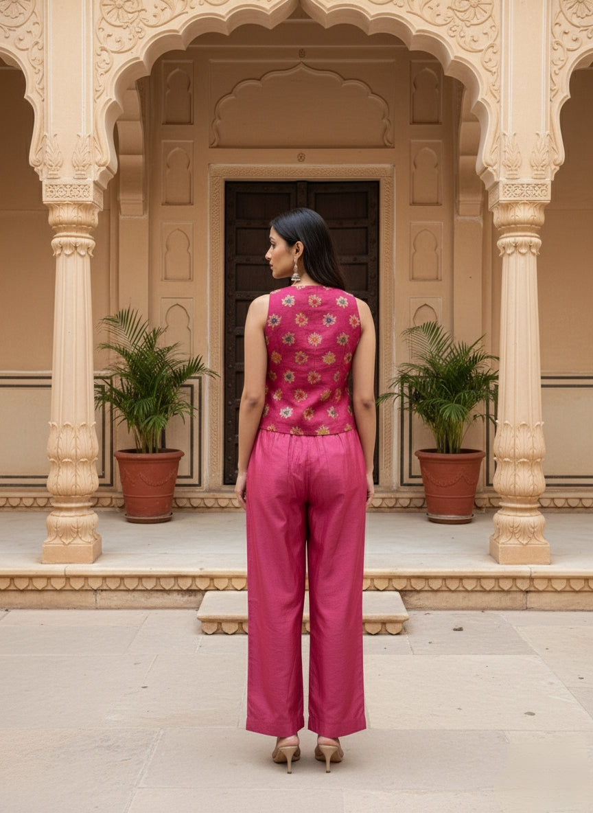 GULAB Banarasi Brocade Silk Waistcoat – Festive Luxury Edition