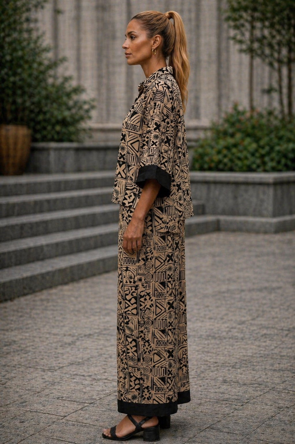 ECHOES Printed Cotton Co-Ord Set – Breathable Kimono Sleeve Set for Women | Australia & New Zealand