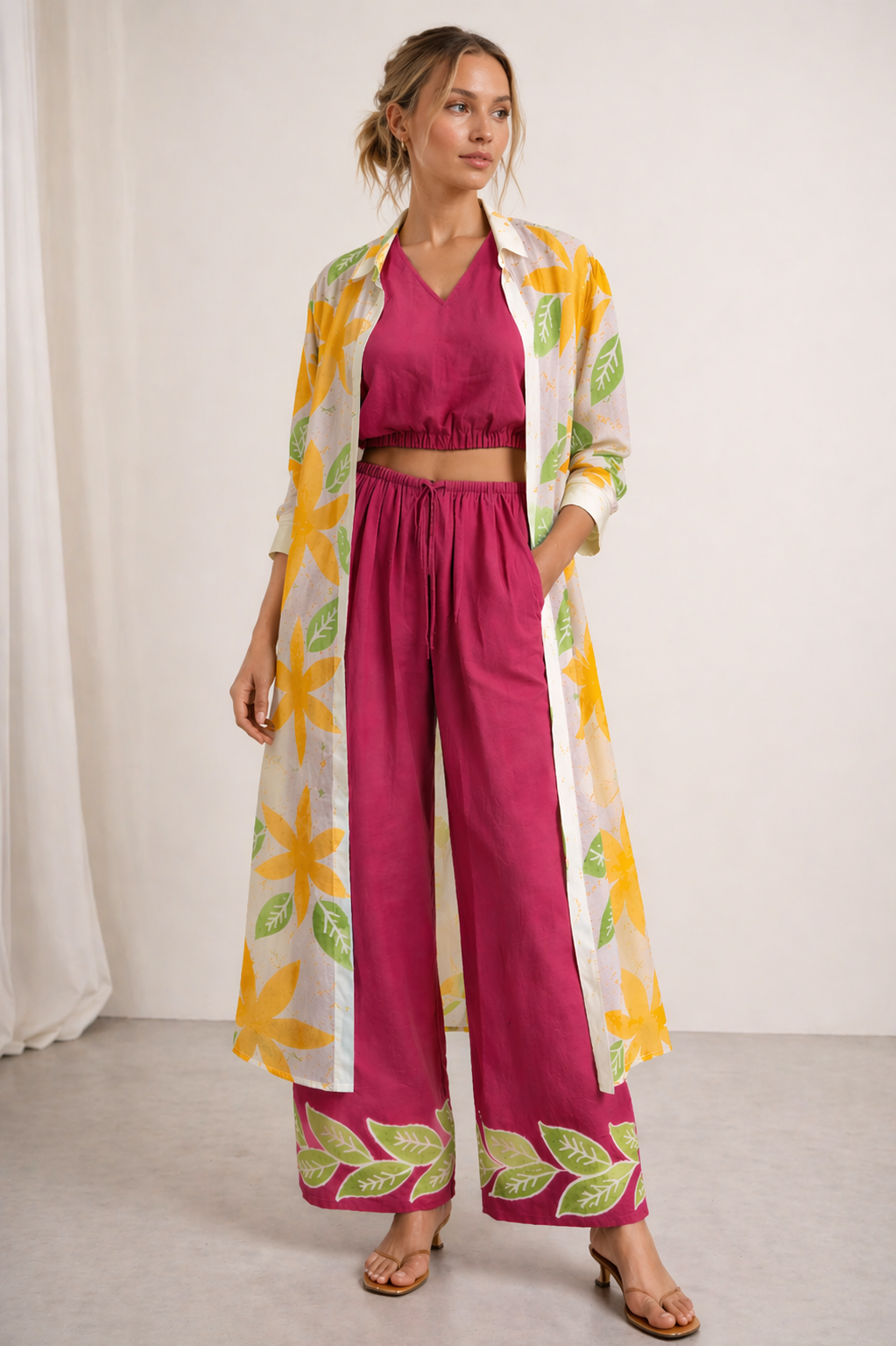 TROPICAL BREEZE Cotton Over Jacket Co-Ord Set – Breathable Resort Wear for Women | Australia & New Zealand