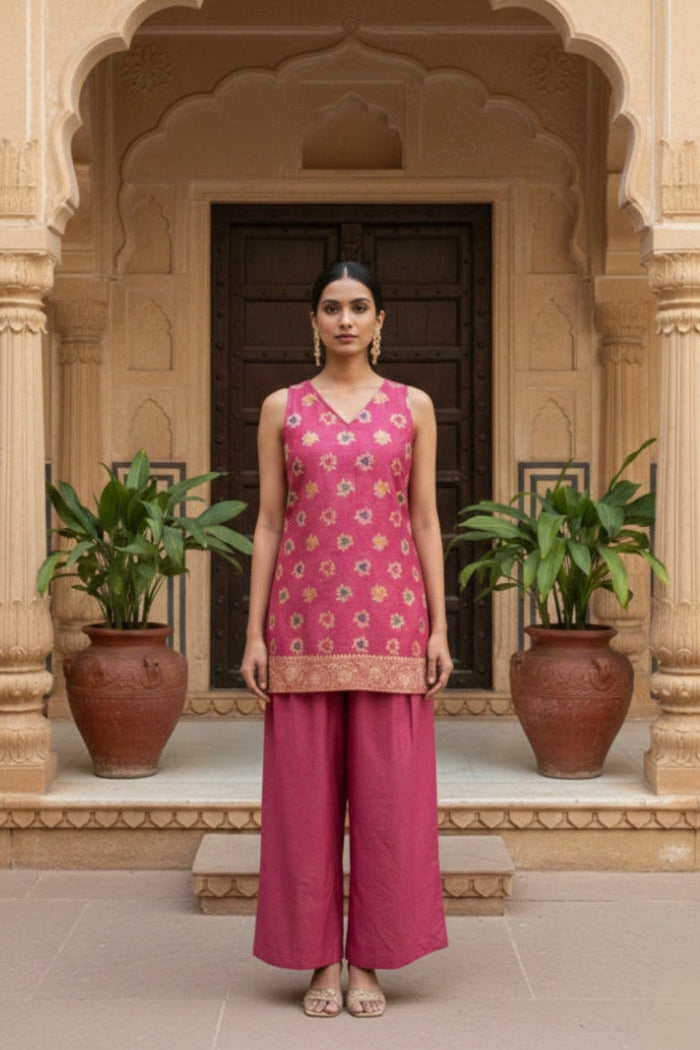 GULAB Banarasi Brocade Silk Kurta Pant Set – Premium Indian Ethnic Party Wear