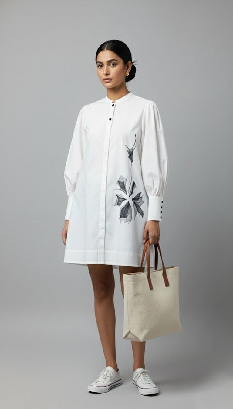 YURI Loose-Fit A-Line Cotton Tunic for Women