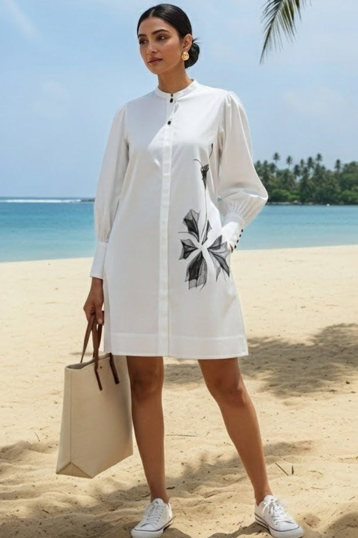 YURI Loose-Fit A-Line Cotton Tunic for Women