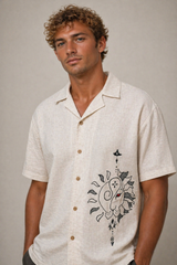 CELESTIAL Leo Men’s Shirt – Zodiac Embroidered Cotton Shirt for Men | Australia & New Zealand