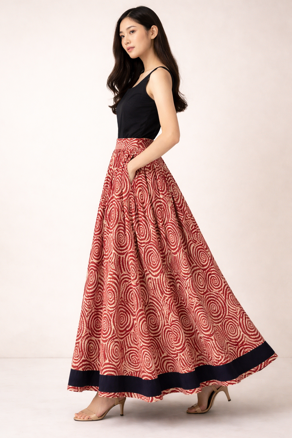 SWIRL Long Cotton Skirt – Breathable Kali Flared Skirt for Women | Australia & New Zealand for women Australia