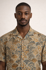 KALAMKARI Hand Blocked Cotton Shirt – Dual Print Heritage
