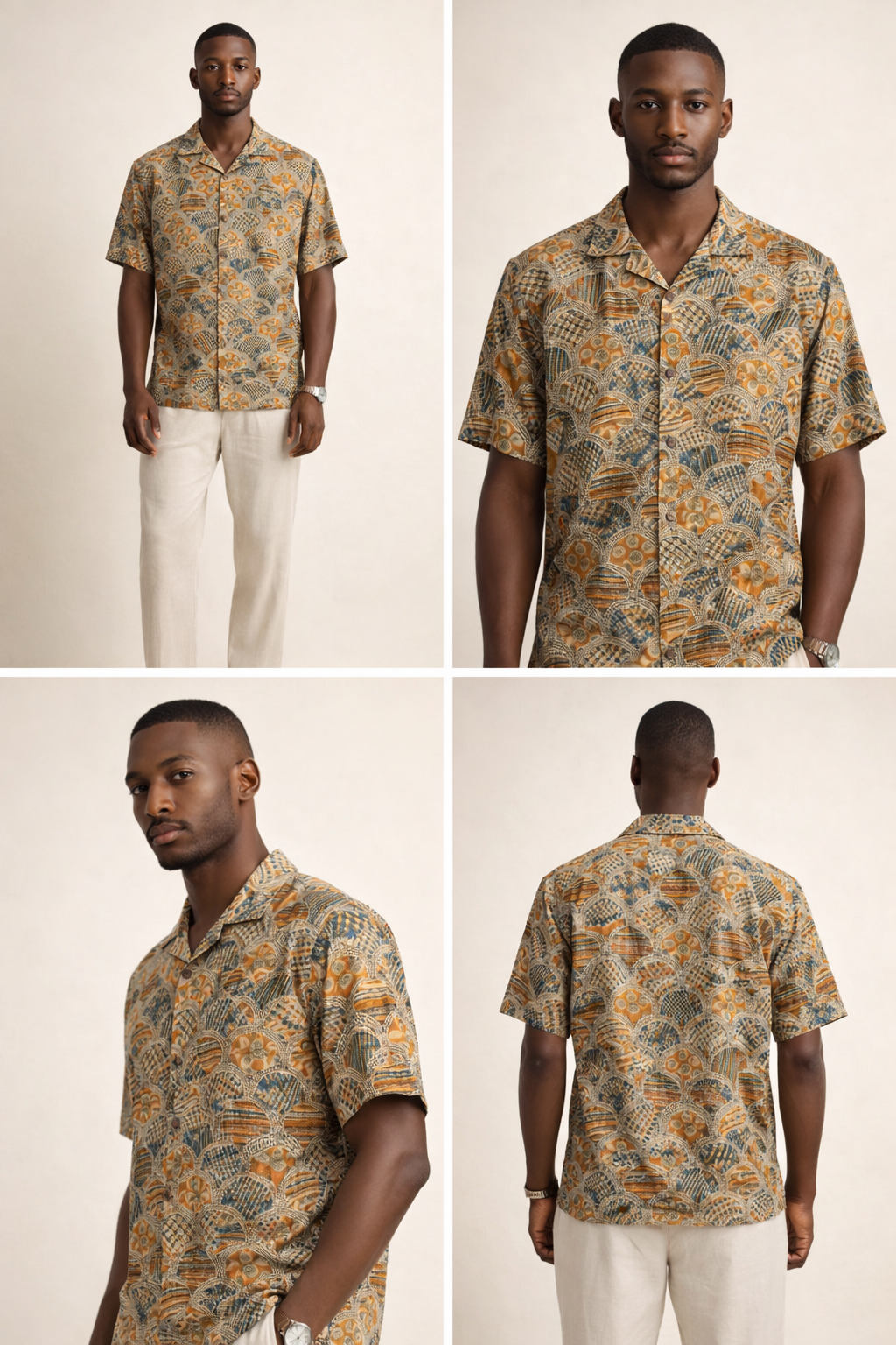 KALAMKARI Hand Blocked Cotton Shirt – Dual Print Heritage