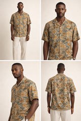 KALAMKARI Hand Blocked Cotton Shirt – Dual Print Heritage