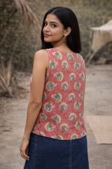 SPARROW Sleeveless Handblock Print Top – Everyday Cotton Essential