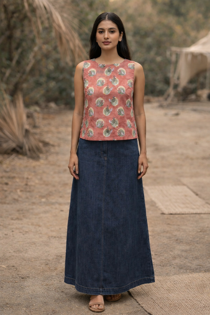 SPARROW Sleeveless Handblock Print Top – Everyday Cotton Essential