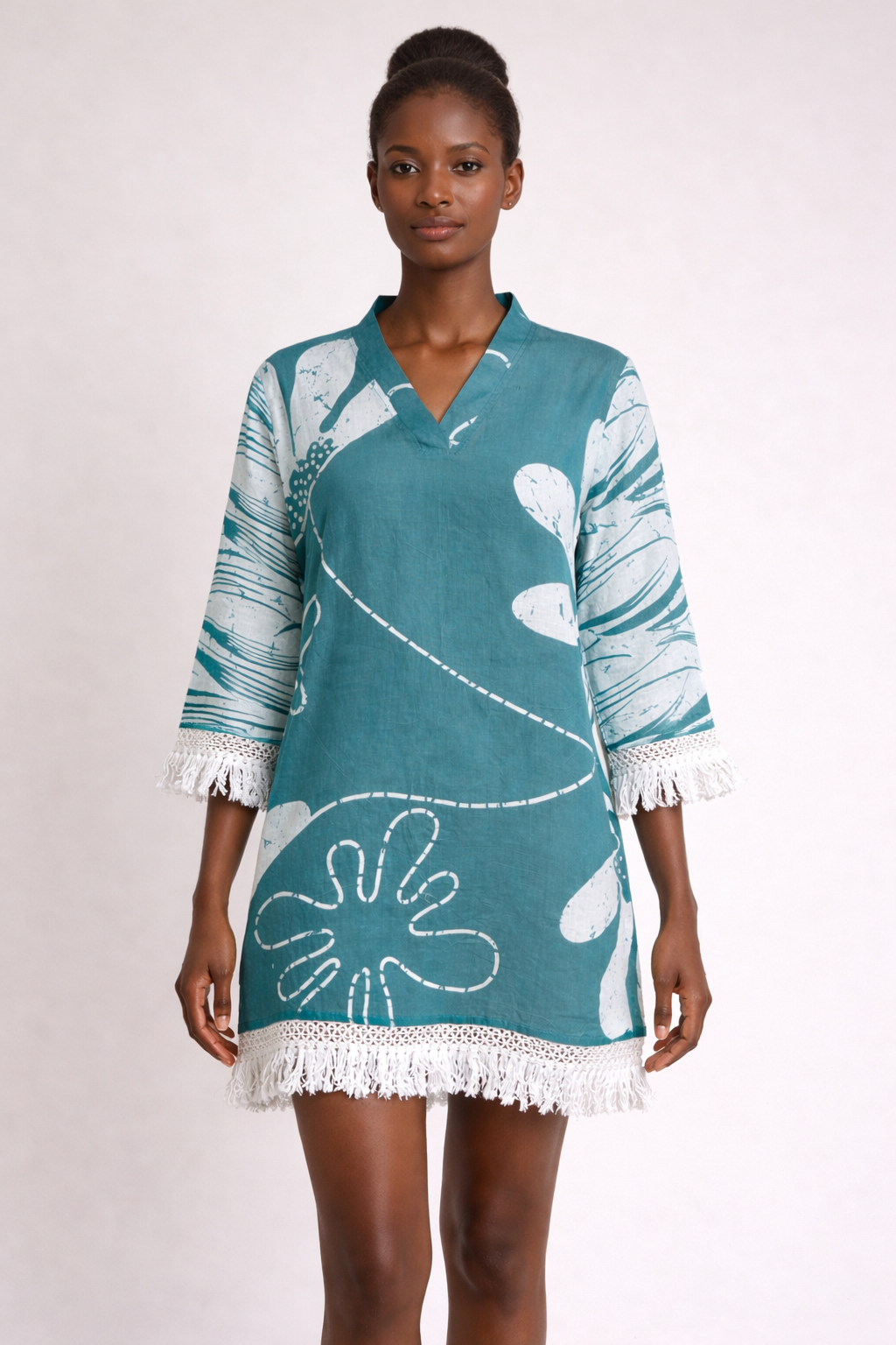 MARINE Lace Cotton Tunic – Crochet Fringe Elegance