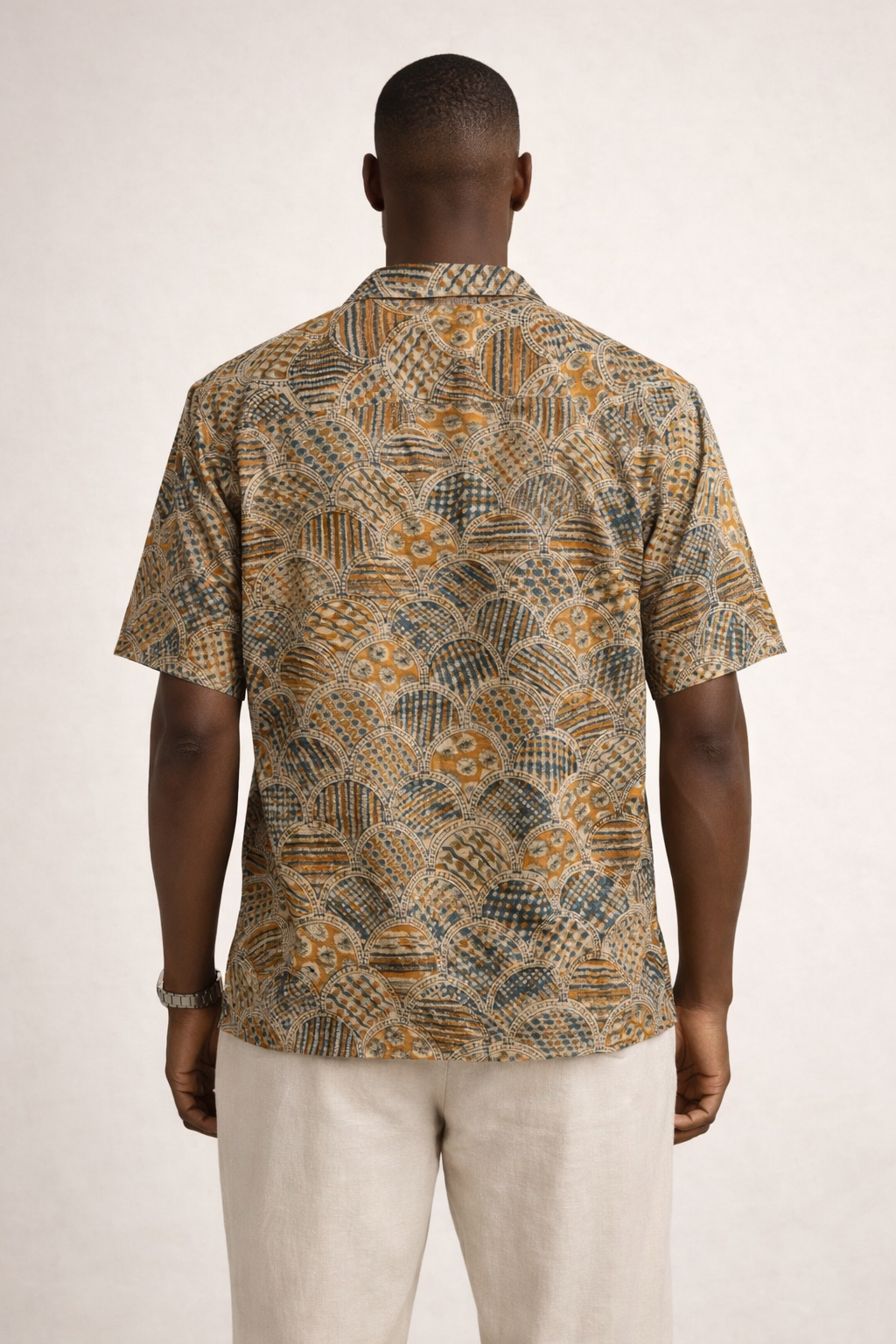 KALAMKARI Hand Blocked Cotton Shirt – Dual Print Heritage