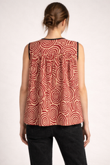 SWIRL Cotton Sleeveless Top – Gathered Detail Essential