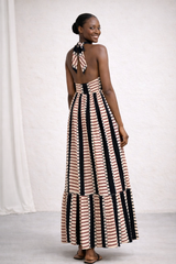 MALAIKA Flared Cotton Tie Dress – Elegant Summer Flow