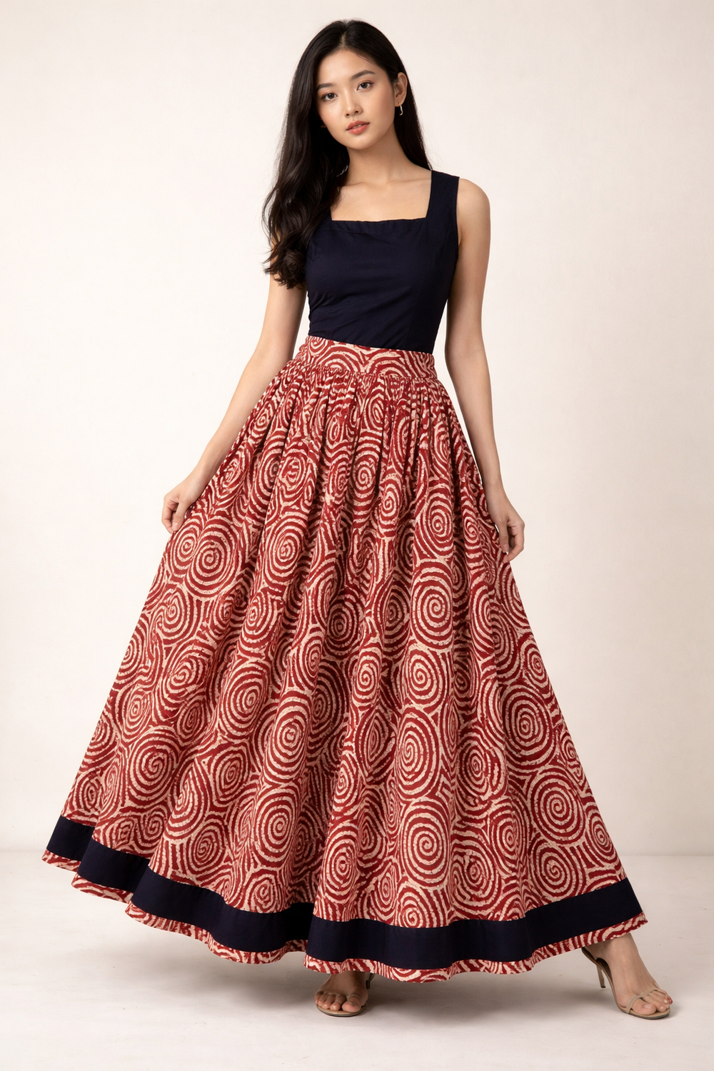 SWIRL Long Cotton Skirt – Breathable Kali Flared Skirt for Women | Australia & New Zealand for women Australia